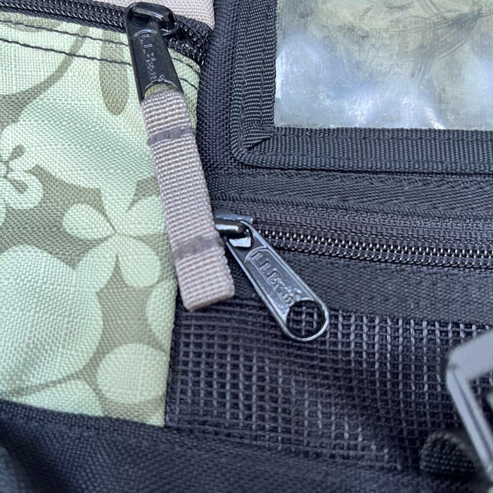 L.L. Bean Green Floral Adjustable Strap Crossbody Travel Bag - Picture 8 of 10